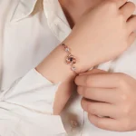 heart charm bracelet silver elegance style