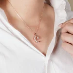 custom silver moon photo necklace