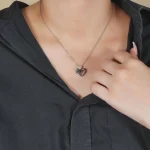 double love necklace silver hidden photo locket