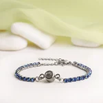 white tennis charm bracelet personalized keepsake