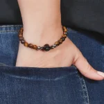 black frosted photo bracelet close-up