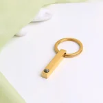 silver bar photo keychain with hidden compartment