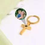 silver bible verse cross keychain elegant faith keepsake