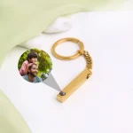 silver pillar photo keychain