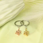 silver pet photo keychain with hidden picture