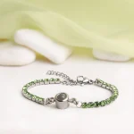 white tennis charm bracelet personalized keepsake