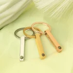 silver bar photo keychain with hidden compartment