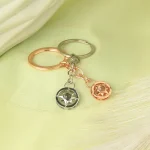 silver compass photo keychain keepsake