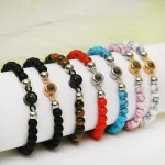 black frosted photo bracelet close-up