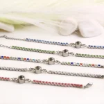 white tennis charm bracelet personalized keepsake