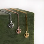 silver heart charm photo necklace hidden keepsake