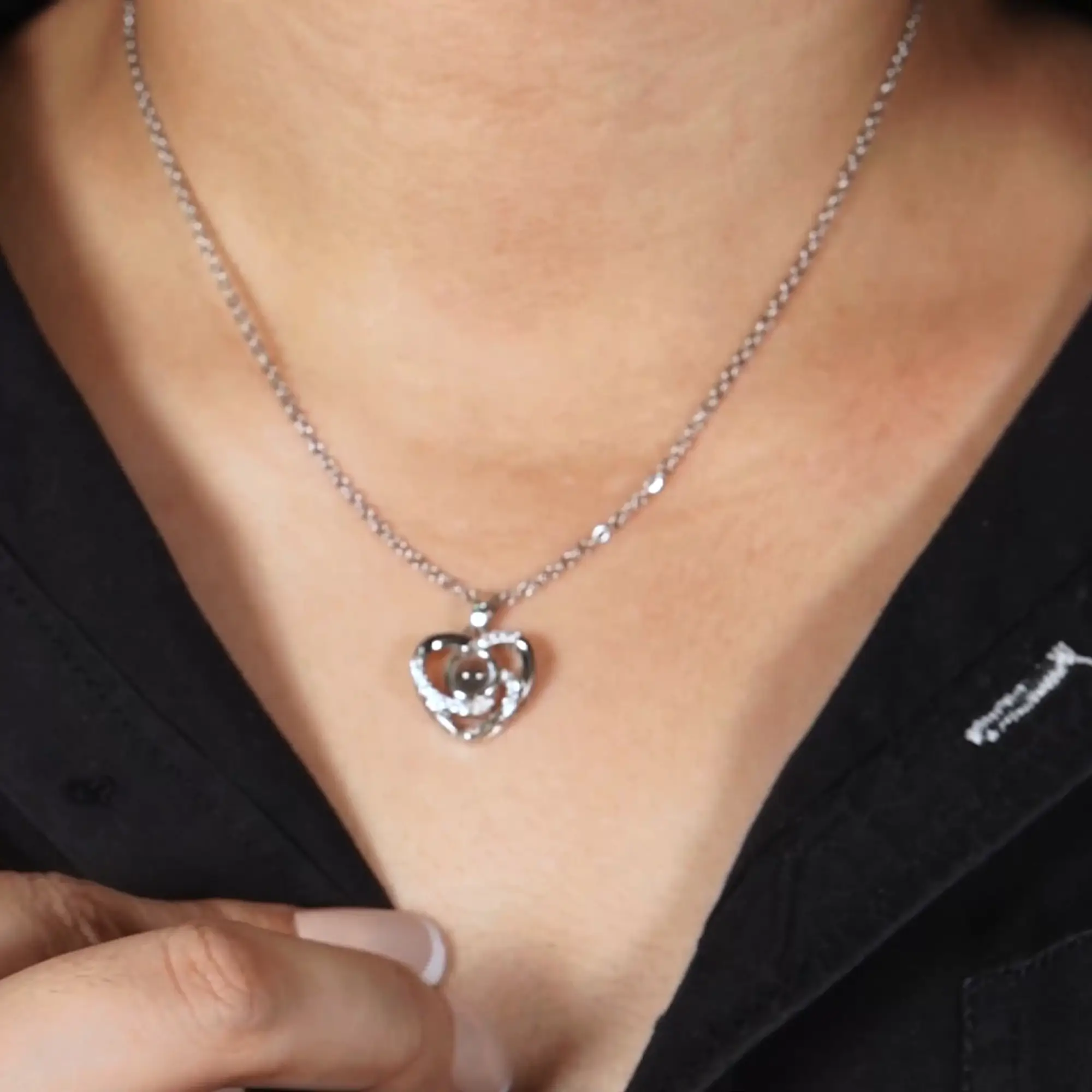 heart with charm necklace video