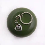 love embrace heart projection keychain