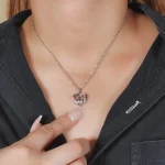 silver heart charm photo necklace hidden keepsake