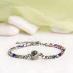 white tennis charm bracelet personalized keepsake
