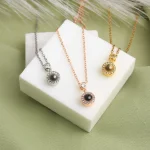 petite halo necklace silver elegant jewelry