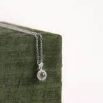 petite halo necklace silver elegant jewelry