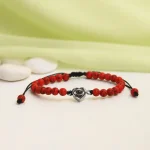ed frosted stone heart bracelet close-up