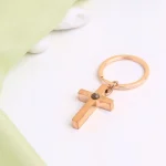silver bible verse cross keychain elegant faith keepsake