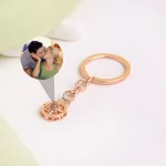 silver compass photo keychain keepsake