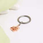 silver pet photo keychain with hidden picture