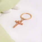 silver heart and cross keychain