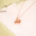 silver pet paw projection necklace