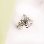silver crown photo ring hidden picture keepsake