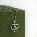 silver heart charm photo necklace hidden keepsake