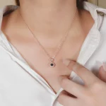 petite halo necklace silver elegant jewelry
