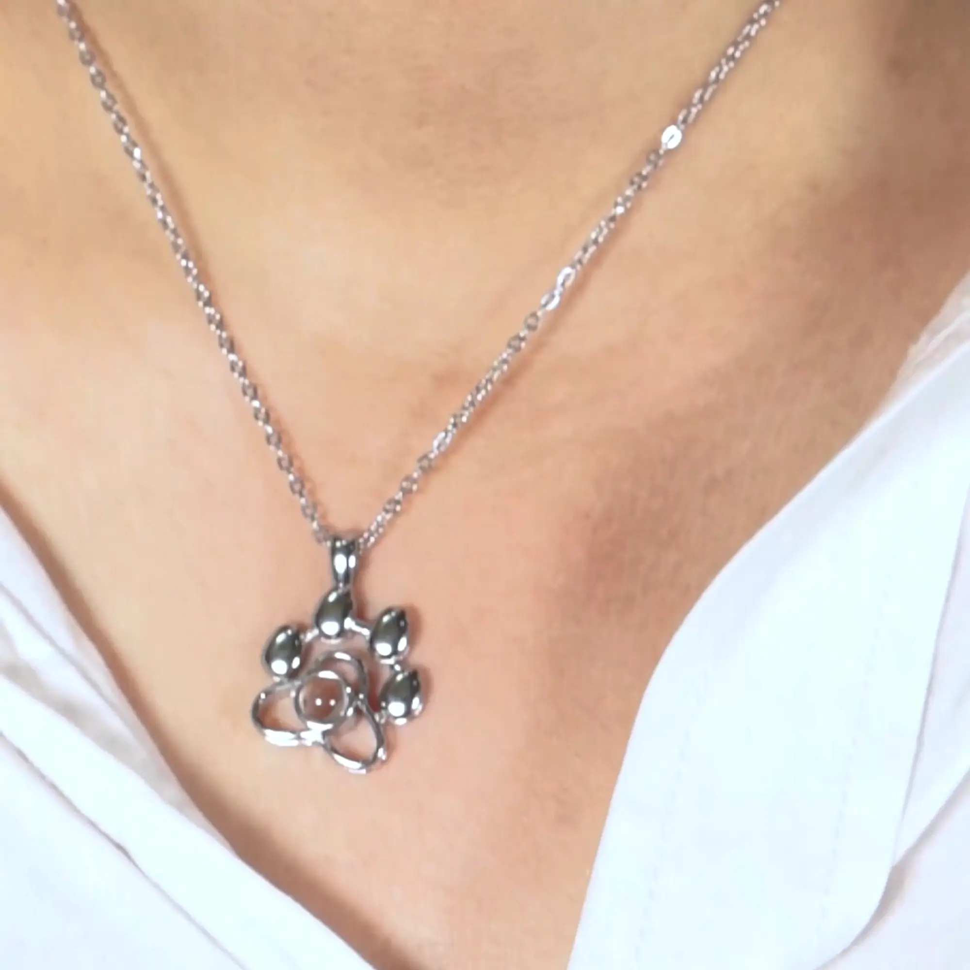 the pet paw necklace poster