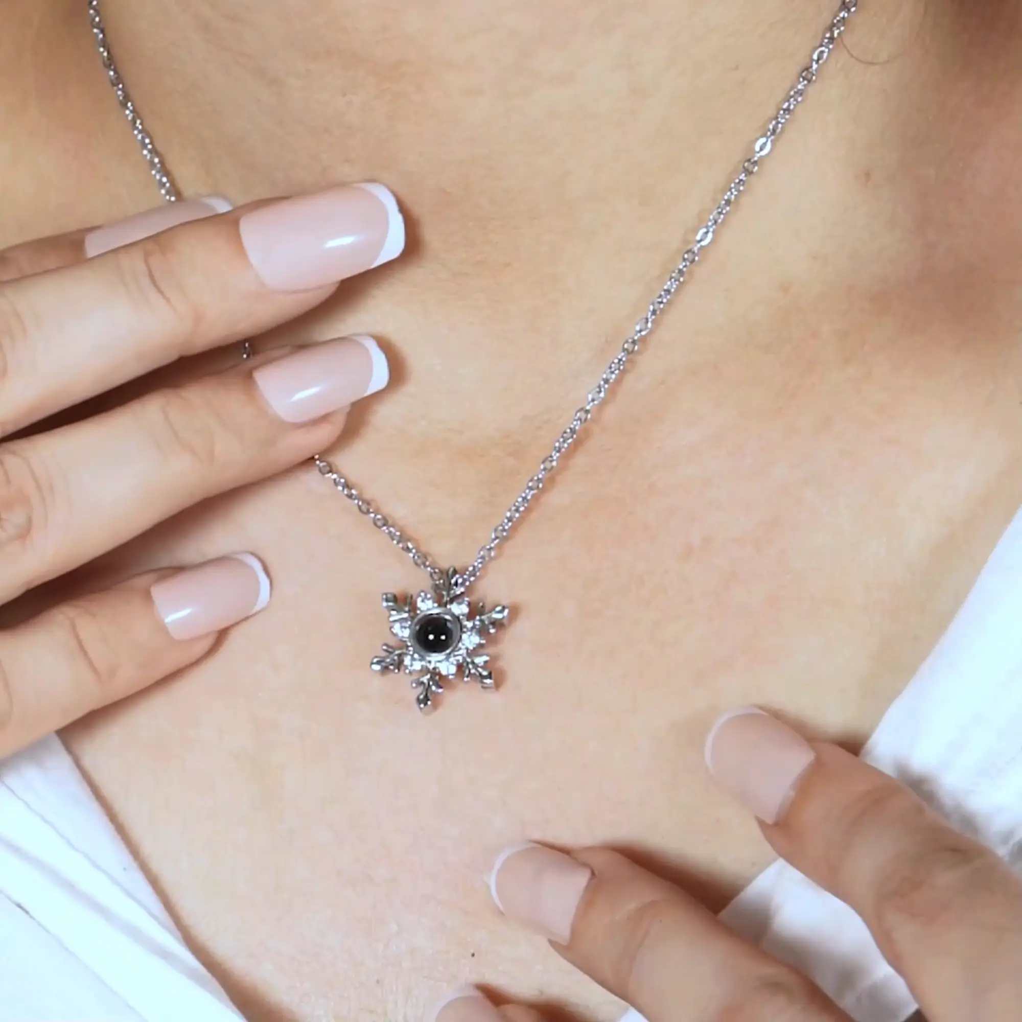the snowflake necklace video