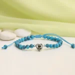 ed frosted stone heart bracelet close-up
