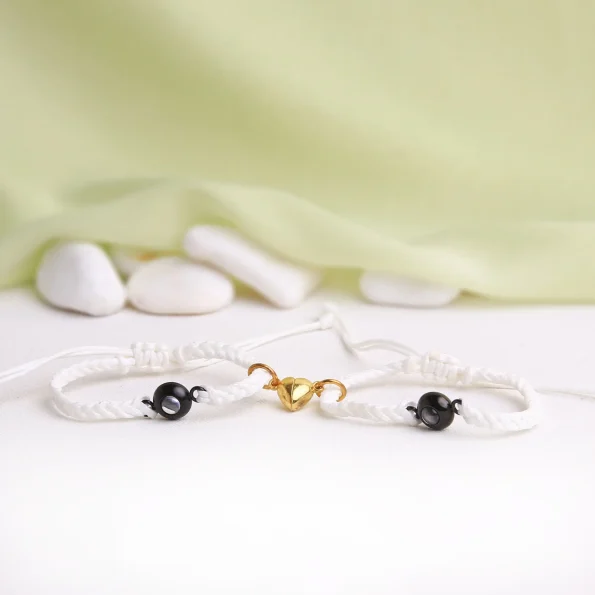 Timeless white set of 2 photo bracelets, a meaningful way to carry special moments everywhere.