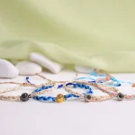 rainbow wave photo rope bracelet